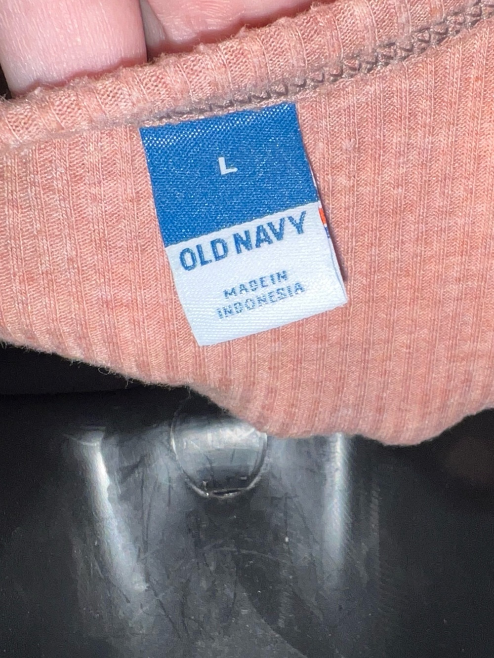 Old Navy Casual Ribbed Knit Neutral Long Sleeve Crewneck Layering Y2K Size L - Picture 7 of 8